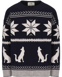 Etro - Graphic Intarsia Knitted Crewneck Jumper - Lyst