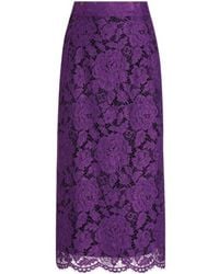 Dolce & Gabbana - Lace-Detailing Midi Skirt - Lyst
