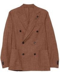 Lardini - Double-Breasted Peak-Lapel Jacket - Lyst