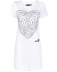 Moschino - 3D-Heart Jersey T-Shirt Dress - Lyst