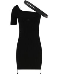 Courreges - Strap-Detail Asymmetric Ribbed Minidress - Lyst