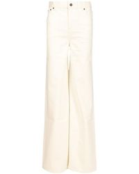Chloé - Chloé Logo Patch Wide-Leg Jeans - Lyst