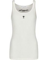 Dior - Christian Logo Embroidered Ribbed Singlet - Lyst