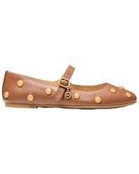 Michael Kors - Nellie Flex Stud-Embellished Leather Ballet Flats - Lyst