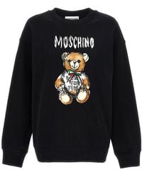 Moschino - Logo Printed Crewneck Sweatshirt - Lyst