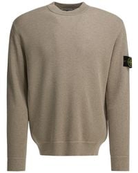Stone Island - Logo Patch Crewneck Sweatshirt - Lyst
