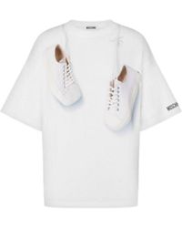 Moschino - Printed Organic Cotton Jersey T-Shirt - Lyst