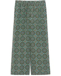 Weekend by Maxmara - Printed Silk Cropped Trousers - Lyst