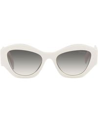 Prada - Eyewear Logo-Printed Angular-Frame Sunglasses - Lyst