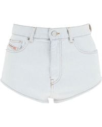 DIESEL - High-Waist Denim Shorts - Lyst