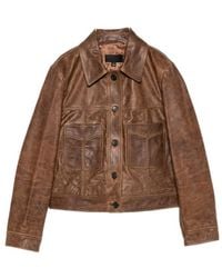 Nili Lotan - Long-Sleeve Leather Jacket - Lyst