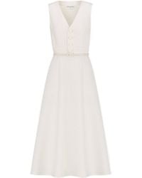 Dior - Mid-Length Flared Dress With Belt - Lyst