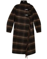 Isabel Marant - Gihan Long Checked Fringed Coat - Lyst