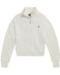 Polo Ralph Lauren - Half Zipped Cable-Knit Jumper - Lyst
