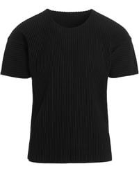 Homme Plissé Issey Miyake - Homme Plissé Issey Miyake Pleated Crewneck T-Shirt - Lyst