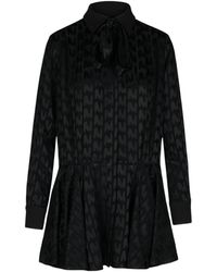 MSGM - All-Over Patterned Long-Sleeved Dress - Lyst