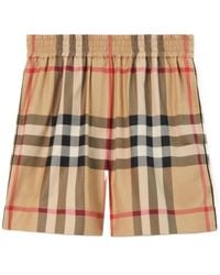 Burberry - Checked Elasticated Waistband Shorts - Lyst