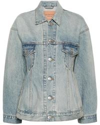 Balenciaga - Collared Button-Up Denim Jacket - Lyst