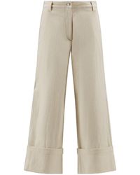 Moncler - 1952 Button Detailed Wide Leg Trousers - Lyst