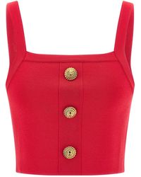 Balmain - Buttons Knit Bralette Top - Lyst
