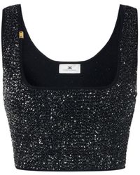 Elisabetta Franchi - Knit Top With Sequins - Lyst