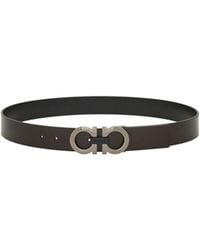 Ferragamo - Double-Sided Adjustable Gancini Belt - Lyst