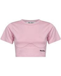 The Attico - The Contoured Hem Cropped T-Shirt - Lyst