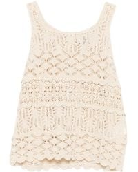 Semicouture - Openwork Sleeveless Top - Lyst