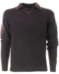 MC2 Saint Barth - Long-Sleeved Knitted Polo Shirt - Lyst