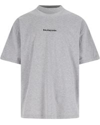 Balenciaga - Logo Embroidered Crewneck T-Shirt - Lyst