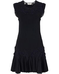 Ulla Johnson - Crochet-Trimmed Ribbed Mini Dress - Lyst