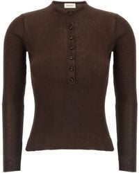 Magda Butrym - 20 Ribbed Henley Knitted Sweater - Lyst