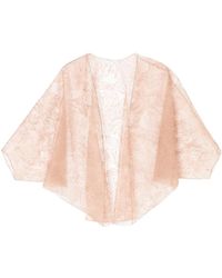 Emporio Armani - Embroidered Floral Patterned Cape - Lyst