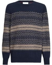 Brunello Cucinelli - Fair Isle Crew Neck Knitted Sweater - Lyst
