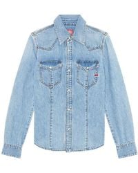 DIESEL - Long-Sleeved Denim Shirt - Lyst