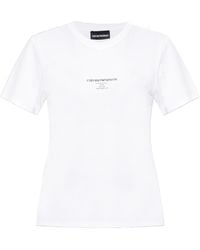 Emporio Armani - Logo Printed Crewneck T-Shirt - Lyst