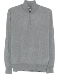 Canali - Half-Zip Wool Sweater - Lyst