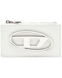DIESEL - Glossy Leather Zip Card Holder - Lyst