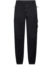 Stone Island - Logo Patch Tapered Cargo Trousers - Lyst