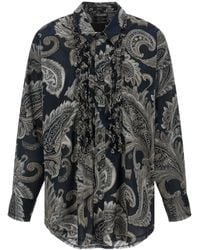 R13 - Ruffled Paisley-Print Shirt - Lyst