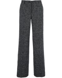 Dolce & Gabbana - Pants With Wide Leg And Pinstripe Motif - Lyst