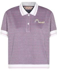 Marni - Check Embroidery Polo Top - Lyst