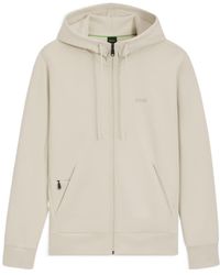 BOSS - Saggy Full-Zip Hoodie With Adjustable Drawstring Hood - Lyst