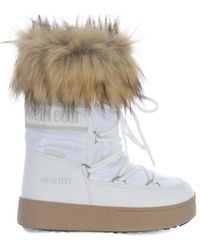 Moon Boot - Logo-Print Faux-Fur Boots - Lyst