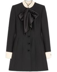 Valentino - Bow Detailed Long-Sleeved Mini Dress - Lyst