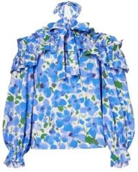 Carolina Herrera - Floral Off-Shoulder Cotton-Blend Top - Lyst