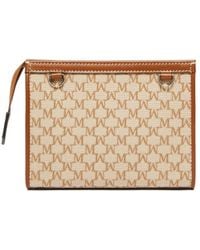 Max Mara - Logo Plaque Zip-Up Clutch Bag - Lyst