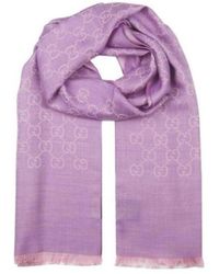 Gucci - Double G Double-Sided Fringed Scarf - Lyst