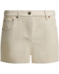 Valentino - Vgold Logo Patch Denim Shorts - Lyst