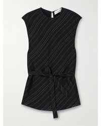 Proenza Schouler - Trina Belted Striped Voile Top - Lyst